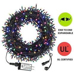 VTECHOLOGY 105FT 300 LED Christmas String Lights Outdoor Indoor Christmas Tree Lights UL Certified 8 Modes with End-to End Plug for Christmas Trees, Patio, Garden, Party, Wedding (Multi Color)