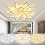 10 + 5 LED Flower Ceiling Lights Modern Acrylic Lights White Chandelier 3 Colors Adjustable Suitable for Living Room, Bedroom, Dining Room, Study Room 110V (2)