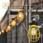 Sunlite EX100-14/2/SL Commercial-Grade Cage String, 100-Feet, 10 Medium Base Sockets (E26), Indoor, Outdoor, Construction Lighting, ETL Listed, 100 Foot, Yellow