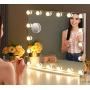 LUXFURNI Vanity Mirror with Makeup Lights, Large Hollywood Light up Mirrors w/ 18 LED Bulbs for Bedroom Talbetop & Wall Mounted, White