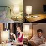 DEEPLITE Touch Control Table Lamp, 3 Way Dimmable Lamps with USB Ports and Outlets, Gold Modern Lamps for Bedrooms Living Room End/Side Table Bedside Nightstand, 6W LED Bulb Included (Set of 2)