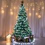 AWQ 100 LED 49 FT Christmas Lights Snowflake String Lights Plug in Fairy Lights 8 Modes Waterproof Extendable for Indoor Outdoor Wedding Birthday Christmas Tree Garden Decor (White)