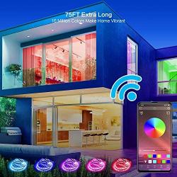 75FT Led Strip Lights, ATOPSUN Music Sync Color Changing 5050 RGB LED Light Strips Kit for Home Bedroom Kitchen TV Party (APP+Remote+Mic+3-Button Switch)