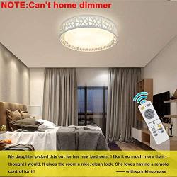 DLLT Modern Ceiling Light with Remote 35W, Dimmable Flush Mount Led Ceiling Light, Round Lighting Fixture for Bedroom, Kitchen, Dining Room, Bathroom, Hallway, Office, Foyer(3 color temperatures)White