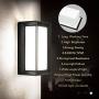 Bjour Outdoor Wall Lights, Modern Exterior Light Fixture, Hardwired Matte Black Wall Mount Lamp, Square Outdoor Indoor Wall Lights Fixtures IP65 Waterproof for Garden Hallway Yard, 12W, Cool White