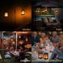 Solar Lantern Lights Outdoor Hanging Patio Decor with Flickering Dancing Flame, Waterproof Solar Powered Led Lantern Decorative Lights for Patio Yard Garden Table Decoration, 2 Pack