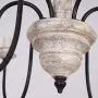 OSAIRUOS Retro French Chandelier White Distressed Wood Rust Metal Arms Candle Style Chandeliers 6 Lights for Living Dining Room W27.6 Bonus Bulbs