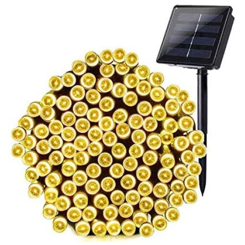 Grezea Solar Fairy String Lights 200 LED Decorative Twinkle Light for Garden Patio Lawn Balcony Tree Outdoor Landscape Holiday Wedding Indoor Starry Decoration for Playhouse Bedroom lighting, 72 Warm