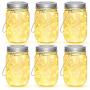 Mason Jar Solar Lights, 6 Pack 30 LEDs Fairy Lights with Jars and Hangers, IPX6 Waterproof Hanging Solar Lights Outdoor, Decorative Solar Lanterns for Garden Fence Patio Wedding