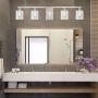 BONLICHT Bathroom Vanity Light Fixtures 5 Light Brushed Nickel Wall Lighting Crystal Wall Sconce with K9 Crystal Drop Modern Farmhouse Style Bath Wall Mount Lamp for Living Room Hallway Kitchen Porch