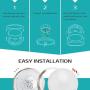 LUXTER 12 Inch LED Flush Mount Ceiling Light, Dimmable Round Light Fixture, Brushed Nickel Finish, Plastic Shade,20 Watts (120W Eq.), 1400 Lm, 3000K (Warm White), ETL and Energy Star Listed