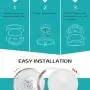 LUXTER 12 Inch LED Flush Mount Ceiling Light, Dimmable Round Light Fixture, Brushed Nickel Finish, Plastic Shade,20 Watts (120W Eq.), 1400 Lm, 4000K (Bright Light), ETL and Energy Star Listed