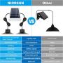 Solar Lights Outdoor, NIORSUN LED Solar Pendant Lights 5000K|4000K|3000K| Dimmable Lighting with Remote Control, 2x16.4ft Cable IP65 Waterproof for Indoor, Garden, Patio, Garage, Camp(2 Pack)