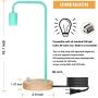 Minimalist Table Lamp, Dimmable Nightstand Desk Lamp, Bedside Lamp Industrial Style with Wood Base (Mint Green)