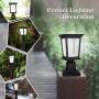 Solar Post Light Outdoor, Aluminum Exterior Motion Sensor Post Pole Lantern with 3 Inch Pier Mount Base, Daylight White 6500K Glass Post Cap Ligh