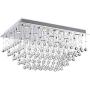 Saint Mossi Modern K9 Crystal Raindrop Chandelier Lighting Flush Mount LED Ceiling Light Fixture Pendant Lamp for Dining Room Bathroom Bedroom Livingroom 12 GU10 Bulbs Required H 16 x W 22 x L 31 in