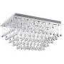 Saint Mossi Modern K9 Crystal Raindrop Chandelier Lighting Flush Mount LED Ceiling Light Fixture Pendant Lamp for Dining Room Bathroom Bedroom Livingroom 12 GU10 Bulbs Required H 16 x W 22 x L 31 in