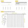 Hanging Window Curtain Lights 9.8 Feet Dimmable and Connectable with 300 Led, Remote, 8 Lighting Modes, Timer for Bedroom Wall Holiday Party Indoor Outdoor Decor, Warm White (Curtain is Not Included)
