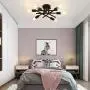 Modern 6 Lights Chandelier, Semi Flush Mount Ceiling Light Fixture Black , Metal Ceiling lamp for Living Room Bedroom Farmhouse Dining Room Modern 6 Lights Chandelier, Semi Flush Mount Ceiling Light Fixture Black , Metal Ceiling lamp for Living Room Bedroom Farmhouse Dining Room