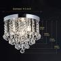 PUSU Crystal Light Fixture Flush Mount Chandelier Ceiling Light 4G9 Elegant Design Diameter 11.8'' Light Fixture Ceiling Chandelier Chrome Base Special for Bedroom Living Room Hallway Dining Room