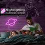 AIFENTE Neon Light Sign Pink Planet Neon Led Wall Light Neon Signs for Bedroom Girls Room Decor Neon Signs for Wall Decor