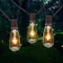 20Ft Outdoor Patio String Lights with 22 Clear Edison ST40 Bulbs Bistro String Lights Waterproof Garden Lights Decorative Wedding Porch Backyard Party Yard Indoor Outdoor Use-Brown Cord