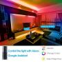 Smart WiFi LED Strip Lights,RGB Light Works with Alexa,Google Home Brighter 5050 LEDs,16 Million Colors, App Controlled Music Light Strip Color Changing led Strip Lights for Bedroom,Kitchen,TV, Party