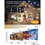 ALOVECO Christmas Snowflake Projector Lights Outdoor, Upgrade Rotating LED Snowfall Projection Lamp with Remote Control, Waterproof Sparkling Landscape Decorative Lighting for Halloween Xmas Party