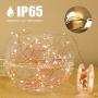 HSicily Fairy Lights Plug in, 8 Modes 33ft 100 LED USB String Lights with Adapter Remote Timer Warm White Twinkle Lights for Christmas Thanksgiving Bedroom Patio Wedding Party Indoor Outdoor