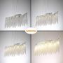 Kitchen Crystal Chandeliers Meniscus Linear Island Lighting G9 12-Lights Fireworks Pendant Lamp K9 Silver Clear Crystal Ceiling Light Fixture for Bedroom Living Dining Room Mall Bar Table Hanging