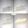 Kitchen Crystal Chandeliers Meniscus Linear Island Lighting G9 12-Lights Fireworks Pendant Lamp K9 Silver Clear Crystal Ceiling Light Fixture for Bedroom Living Dining Room Mall Bar Table Hanging