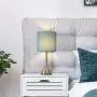 RZChome Blue Light Table Lamps Modern Table Lamps - Bedside Desk Lamp Set of 2, Small Nightstand Lamps for Bedroom, Living Room, Office with Fabric Lamp Shade and Metal Base