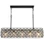 Saint Mossi Antique Bronze Frame with Clear Crystal Glass Chandelier Lighting 43'' inch Length Linear Chandelier for Kitchen Island, Dining Room Raindrop Crystal Chandeleir, Mossinal Collection
