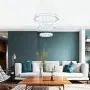 Winretro Modern DIY Crystal LED Chandelier Light Fixture 3 Rings Round Pendant Lighting Adjustable Stainless Steel Ceiling Lamp for Living Room Dining Room Bedroom(Cold White) Winretro Modern DIY Crystal LED Chandelier Light Fixture 3 Rings Round Pendant Lighting Adjustable Stainless Steel Ceiling Lamp for Living Room Dining Room Bedroom(Cold White)