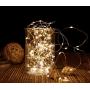 WSgift 2 Pack 20 Feet 60 Warm White Led Fairy Lights Battery Operated with Remote Control Timer Waterproof Silver Copper Wire Twinkle String Lights for Party Bedroom Wedding Christmas Decorations