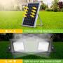 Solar Flood Lights Outdoor Dusk to Dawn Remote Control 10W 6V 13.6''x 9.3'' Solar Panels Lights with 800LM Dual 64LED 6500K Bright White Floodlights Ip65 Waterproof Solar Power Lamp for Sign,Shed,Barn