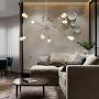 8-Lights Modern Pendant Light Silver Sputnik Chandeliers Industrial Vintage Semi Flush Mount Ceiling Light with Brushed Nickel for Living Room Dining Room Bedroom Kitchen