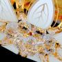 Luxury Crystal Indoor Chandeliers, Modern Gold Flush Mount Ceiling Light Pendant Lamp Fixture for Living Room, Dining Room and Bedroom
