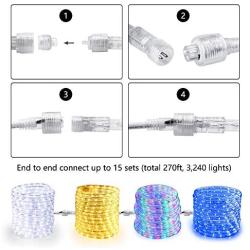 Brizled 18ft 216 LED Rope Lights, 120V UL Listed Plugin Rope Lights Connectable Daylight White Indoor Outdoor Rope Lights Flexible LED Tube Lights for Holiday, Garden, Yard, Corridor and Patio Decor