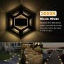 Solar Deck Lights Outdoor Waterproof,APONUO Driveway Lights 3000K Led Solar Powered 6 LEDs Outdoor Solar Dock Deck Lights for Marine Dock Stairs driveways (Warm White)