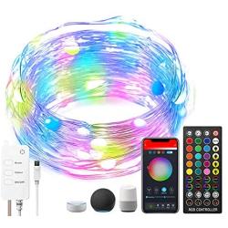 ACCEDE 16.4ft LED Fairy Lights Compatible with Alexa, 50LED RGB USB Wireless Smart App Control Fairy String Light Kit with Remote for Christmas Bedroom Party Wedding Home Garden Decorations