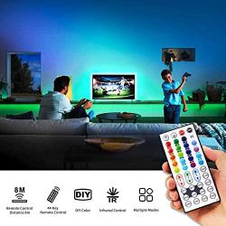 LED Strip Lights with Remote, MYPLUS 32.8ft RGB Strip Light with 44-Key Remote Controller,20 Color,6 Dynic Model, Dimmable and DIY Color, Festival Led Lights Decoration Kit for Bedroom,Room,Kitchen