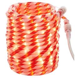 Amazon Basics 360 LED Indoor Outdoor Candy Cane Striped Rope Light, 40-Foot