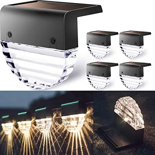 Solar Deck Lights Outdoor Lighting Decorative Backyard Fence Post Wall Patio, 4 Packs Solar Deck Lights Outdoor Lighting Decorative Backyard Fence Post Wall Patio, 4 Packs