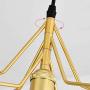 FL-63583 Creative Star Shaped Pendant Lamp, Adjustable Pendant Lights, 1-Light Chandeliers, Wrought Iron Hanging Lamps for Living Room, Dining Room, Bedroom (Brass)