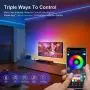 Nexillumi 50ft LED Strip Lights with IR Remote Ultra-Long LED Lights for Bedroom, Dorm, Room Decor App Control Music Sync LED Lights with Connectors (50Ft APP+ Remote+ Mic Control+ 3-Button Switch)