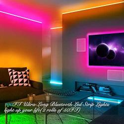 Daybetter Led Strip Lights 100ft (2 Rolls 50ft) Bluetooth Light Strips with App Control Remote, 5050 RGB Led Lights for Bedroom, Music Sync Color Changing Lights for Room Party
