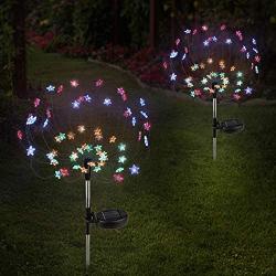 Epicgadget [2 Pack] Solar Star Firework Tree Light, LED Outdoor Star Firework Stakes Solar Garden Decorative Lights for Walkway Pathway Backyard Christmas Decoration Parties (Multi - Color)