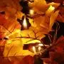 Thanksgiving Decorations Lighted Fall Garland, Thanksgiving Decor Halloween String Lights 8.2 Feet 20 LED, Thanksgiving Gift Fall Decor for Home Holiday Autumn Garland Indoor