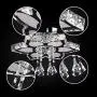Qihang Modern Crystal LED Chandelier Flower Shaped Pendant Light Flush Mount Ceiling Lamp Fixture for Dining Room Bedroom Living Room Study Room(Warm White/Non-dimmable)